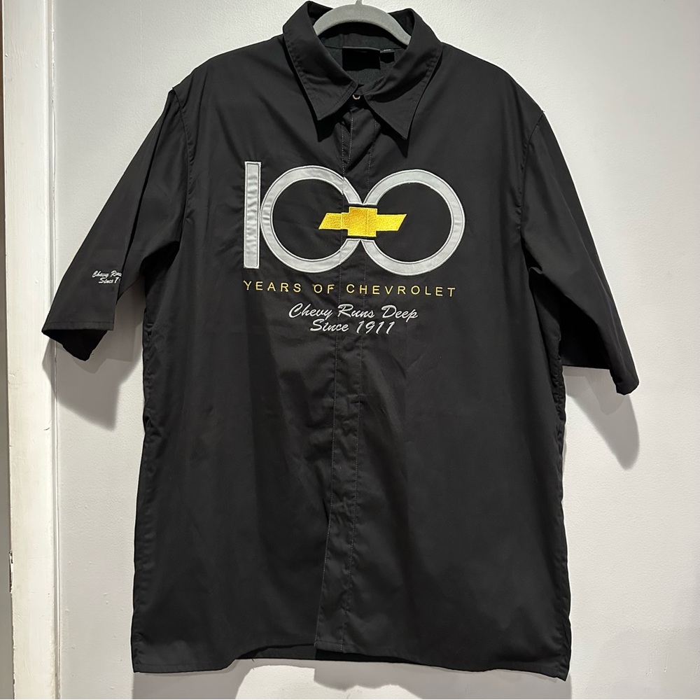 Chase Authentics Hendrick Nascar 100 Years Chevrolet Chevy Button Shirt Black XL